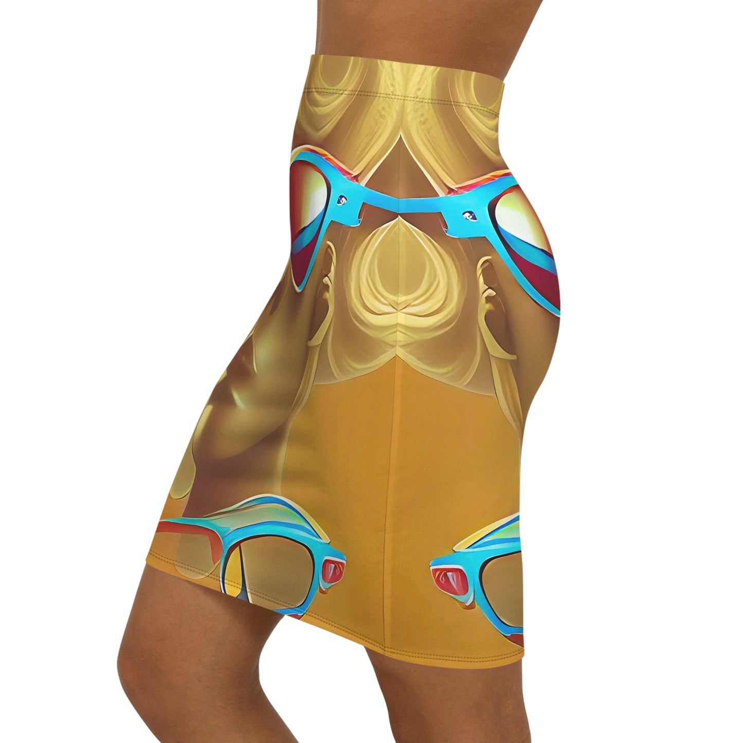 Retro Cool Orange - Womens Pencil Skirt - iSAW Company