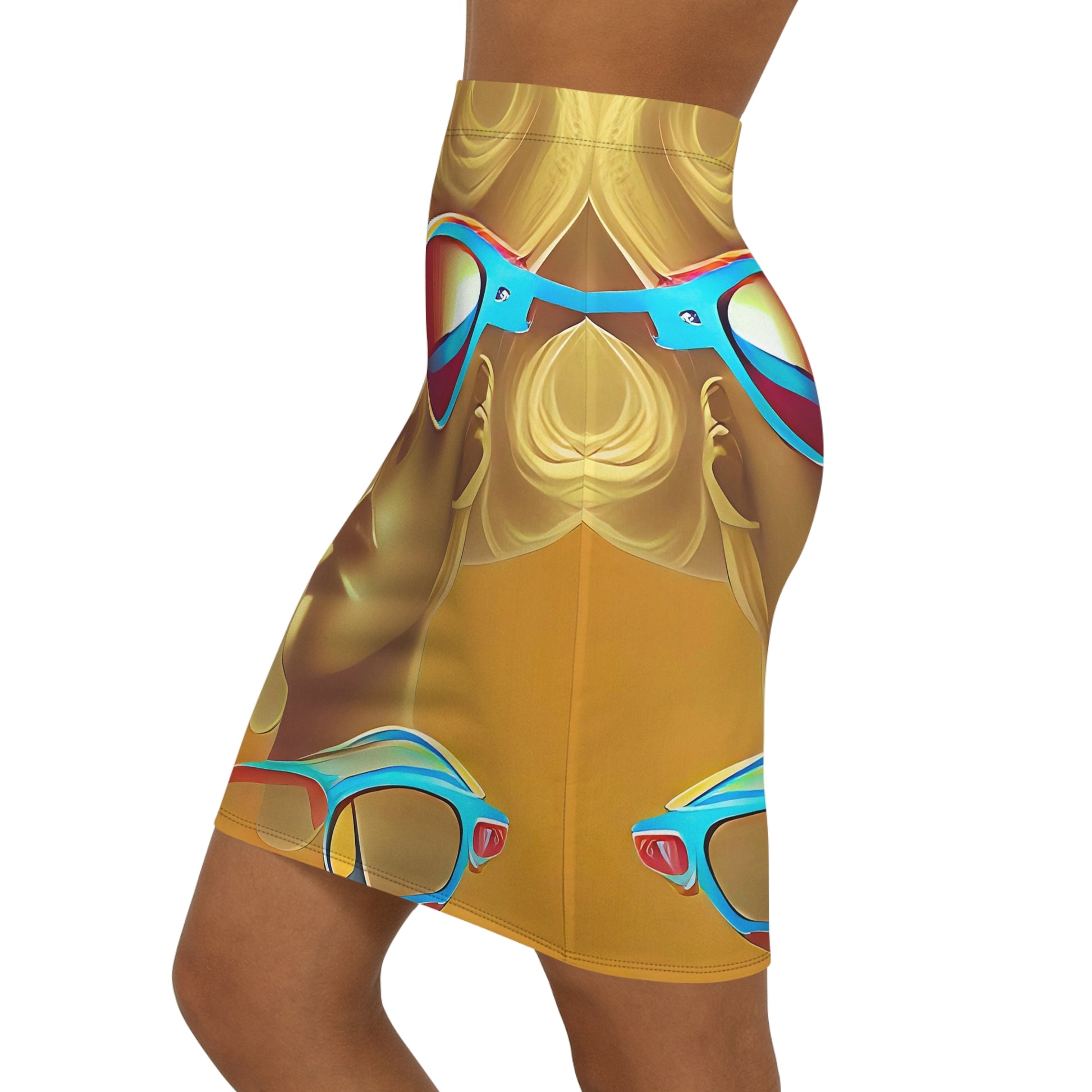 Retro Cool Orange - Womens Pencil Skirt - iSAW Company