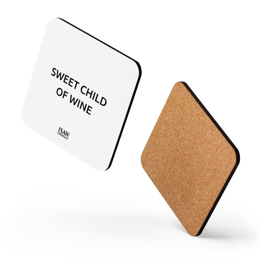 Sweet Child Of Wine - White Cork Back Coaster - iSAW Company