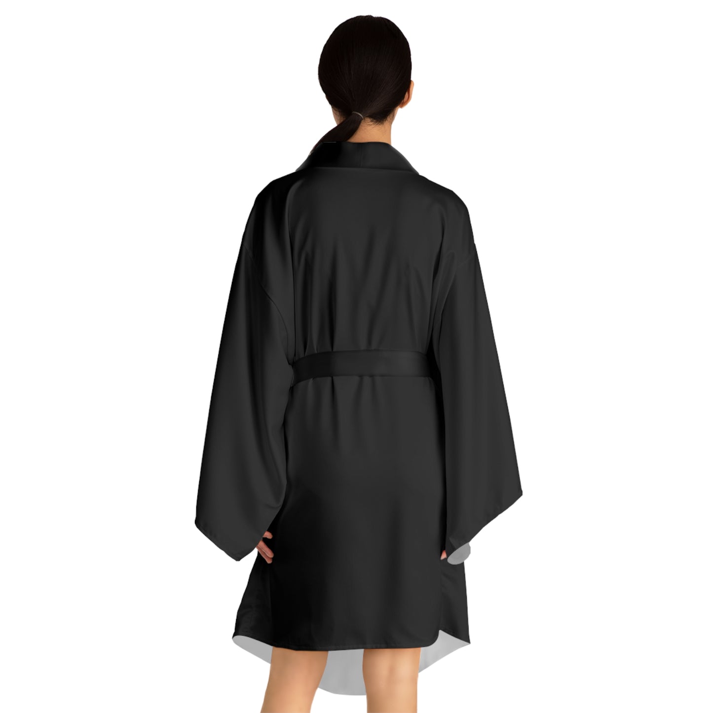 iSAW Womens Black Long Sleeve Kimono Robe - iSAW Company
