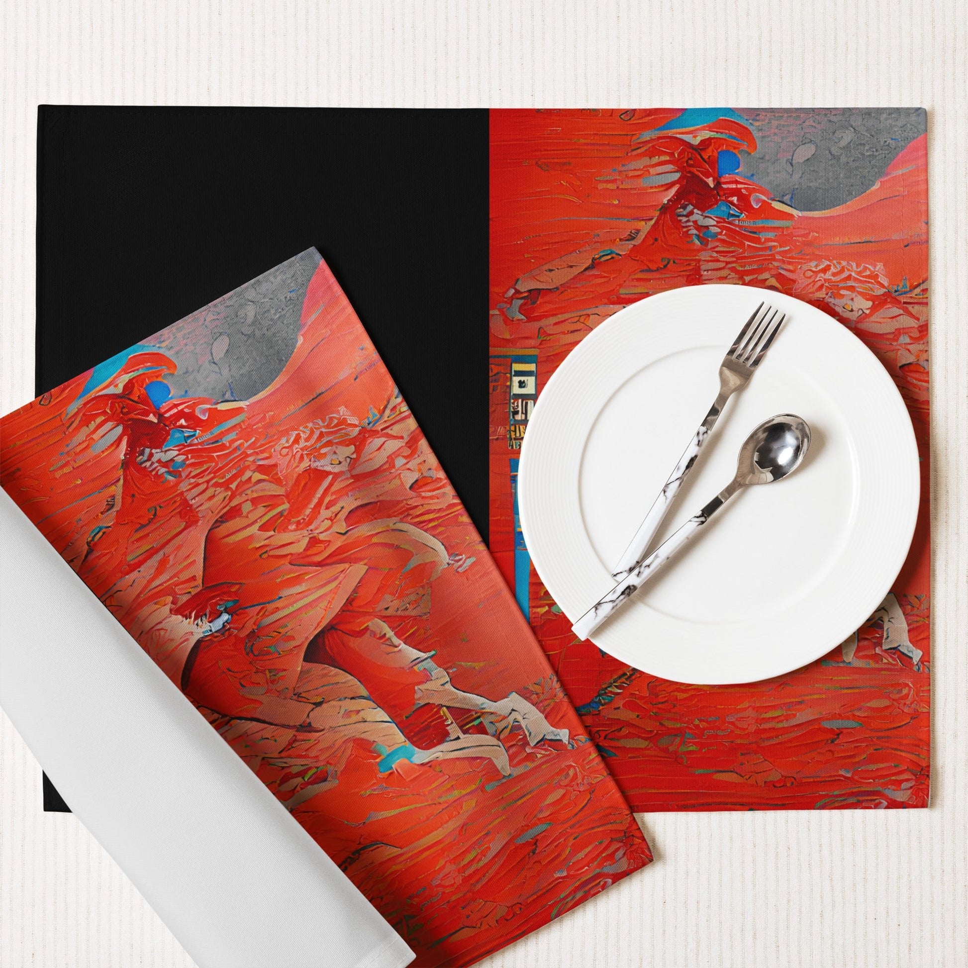 Half Black Half Hónghǎi - Placemat Set - iSAW Company