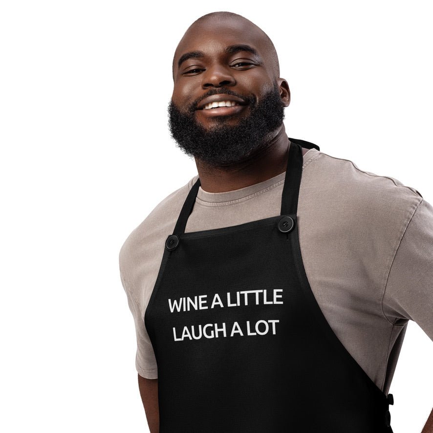 Wine A Little Laugh A Lot - Black Apron - iSAW Company