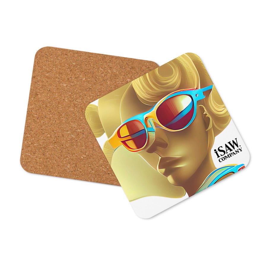 Retro Cool White - Cork Back Coaster - iSAW Company