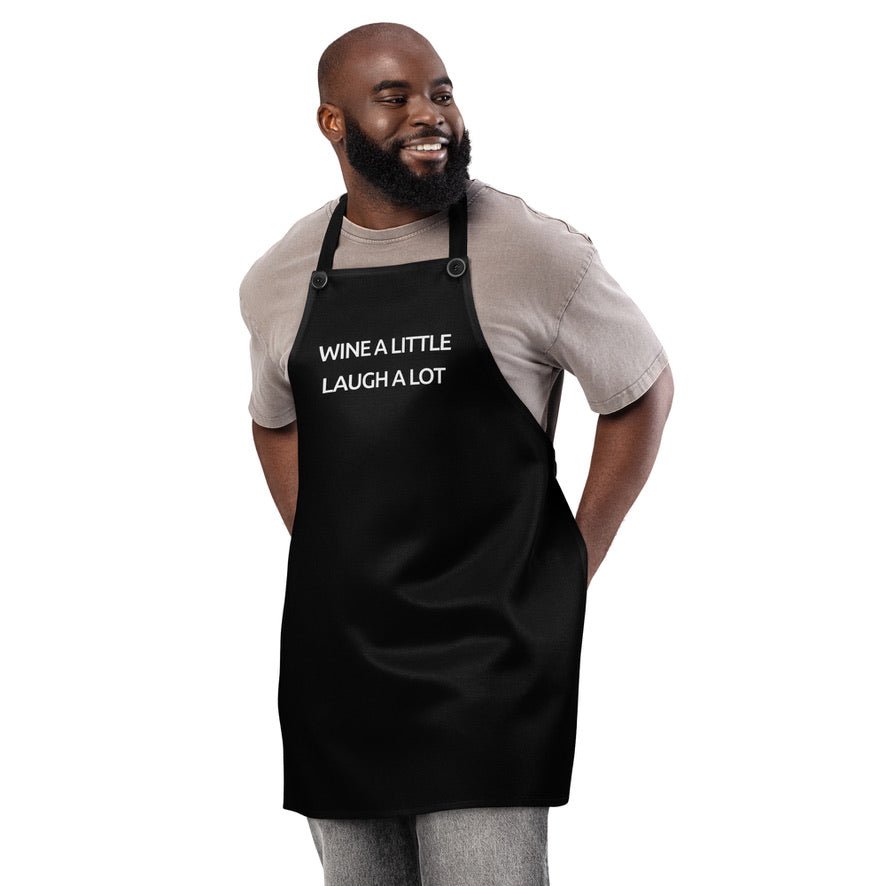 Wine A Little Laugh A Lot - Black Apron - iSAW Company