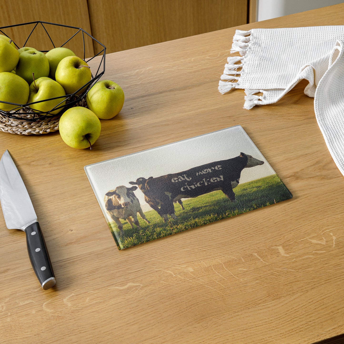 Eat More Chicken - Glass Cutting Board - iSAW Company