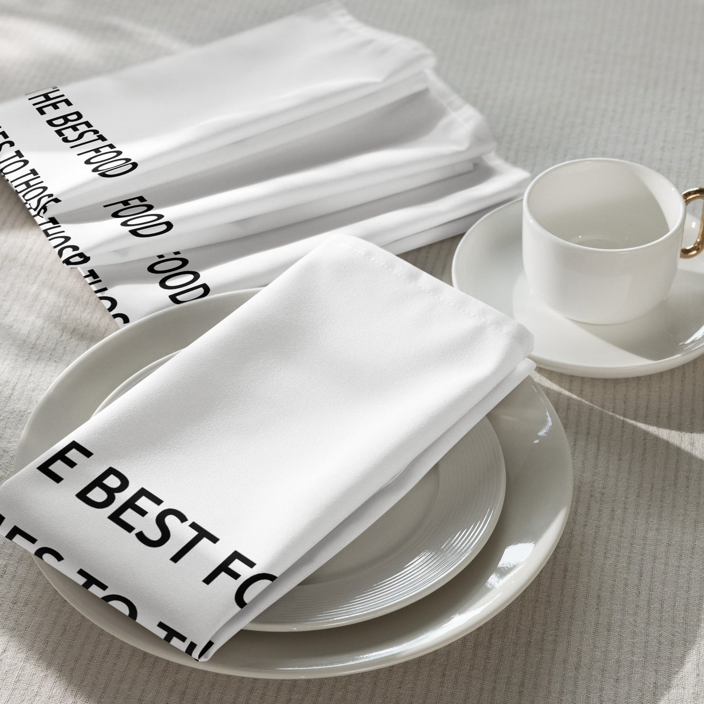 The Best Food Comes To Those Who Wait - White Napkin Set - iSAW Company