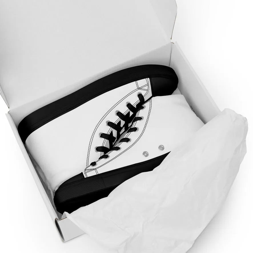 Half Black Half White - Womens High - Top Canvas Shoes - iSAW Company