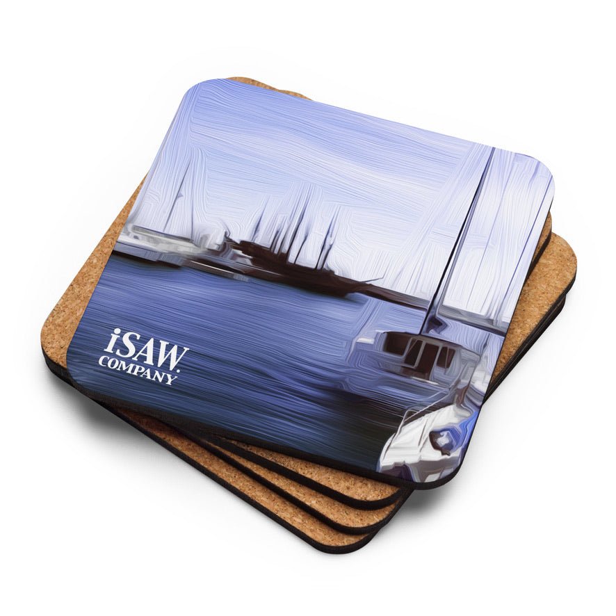 The Sleeping Yachts (at Afternoon) - Cork Back Coaster - iSAW Company
