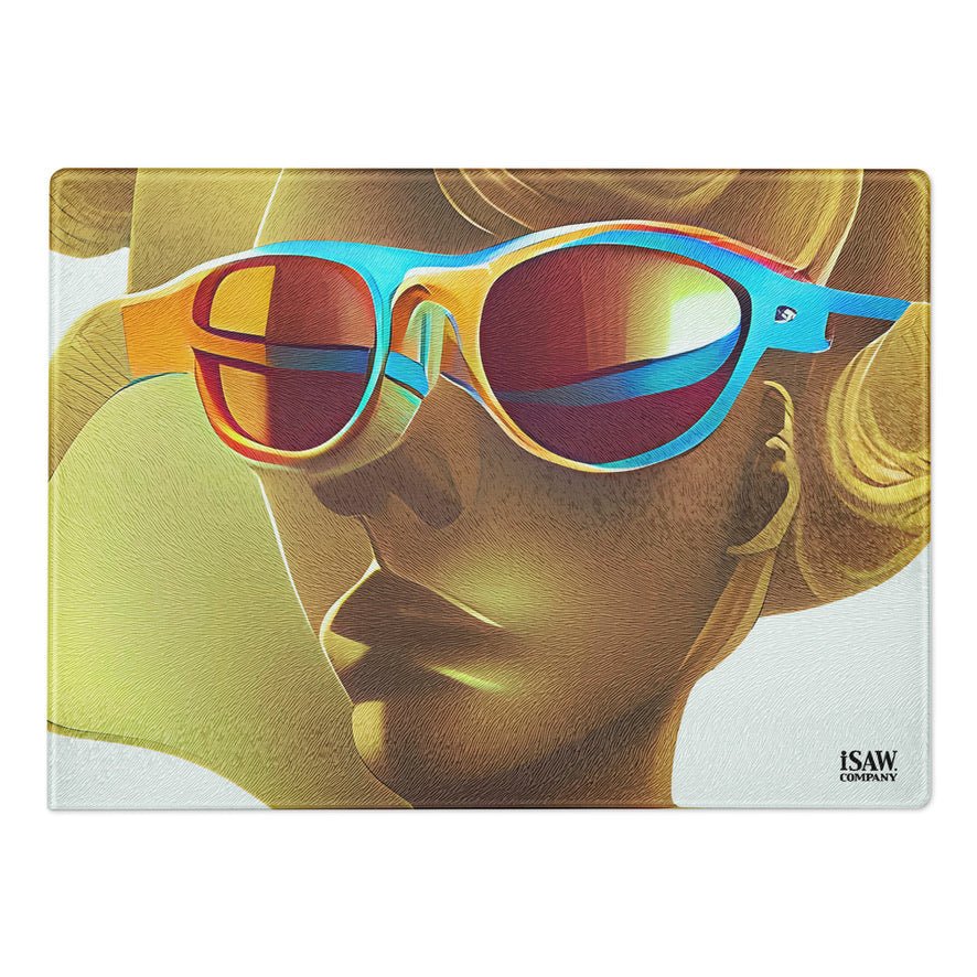 Retro Cool White - Glass Cutting Board - iSAW Company