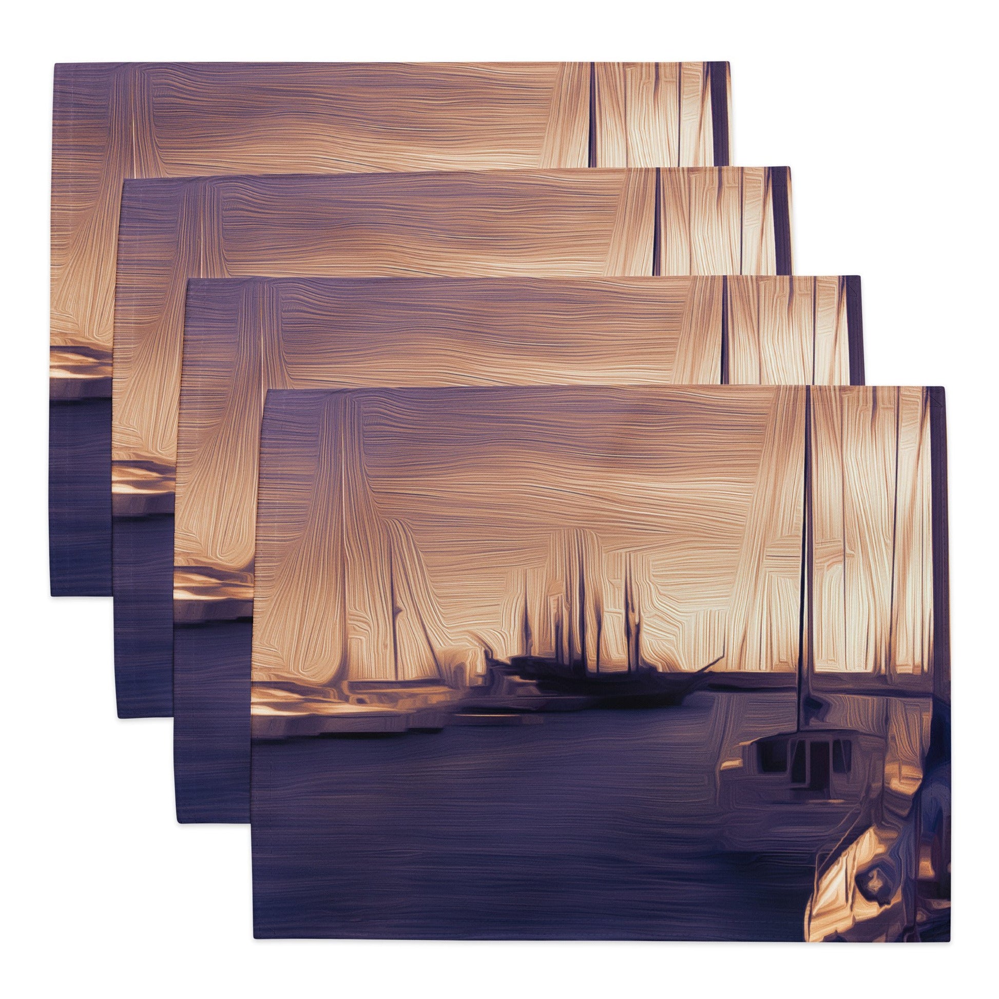 The Sleeping Yachts (at Sunset) - Placemat Set - iSAW Company