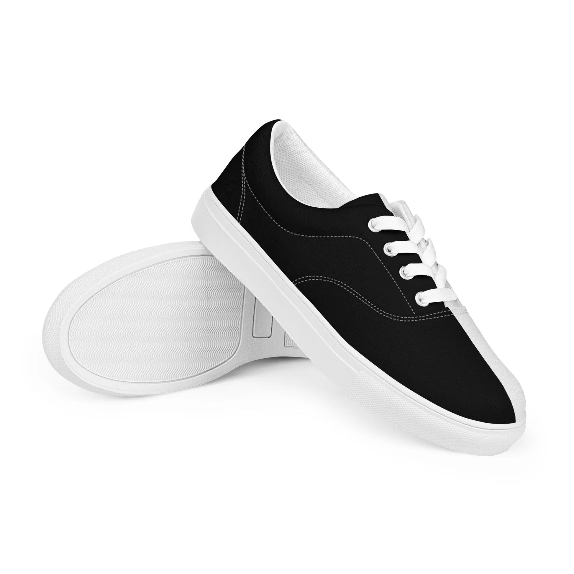 Half Black Half White - Mens Lace-Up Canvas Shoes - iSAW Company