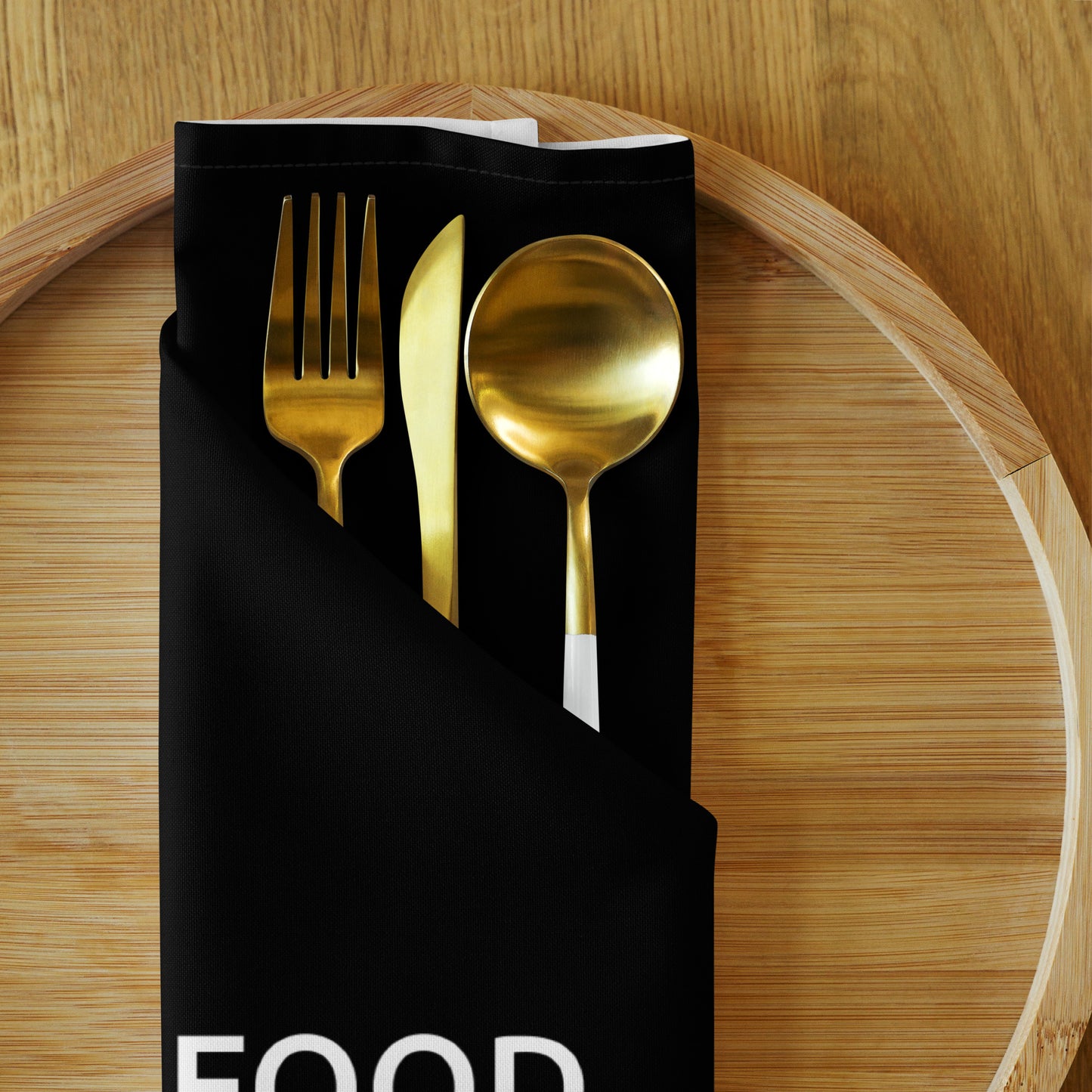 The Best Food Comes To Those Who Wait - Black Napkin Set - iSAW Company