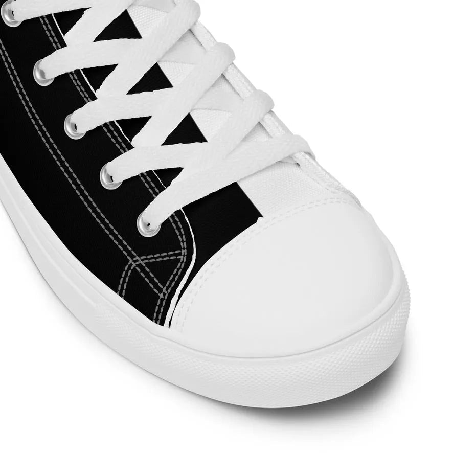 Half Black Half White - Womens High - Top Canvas Shoes - iSAW Company