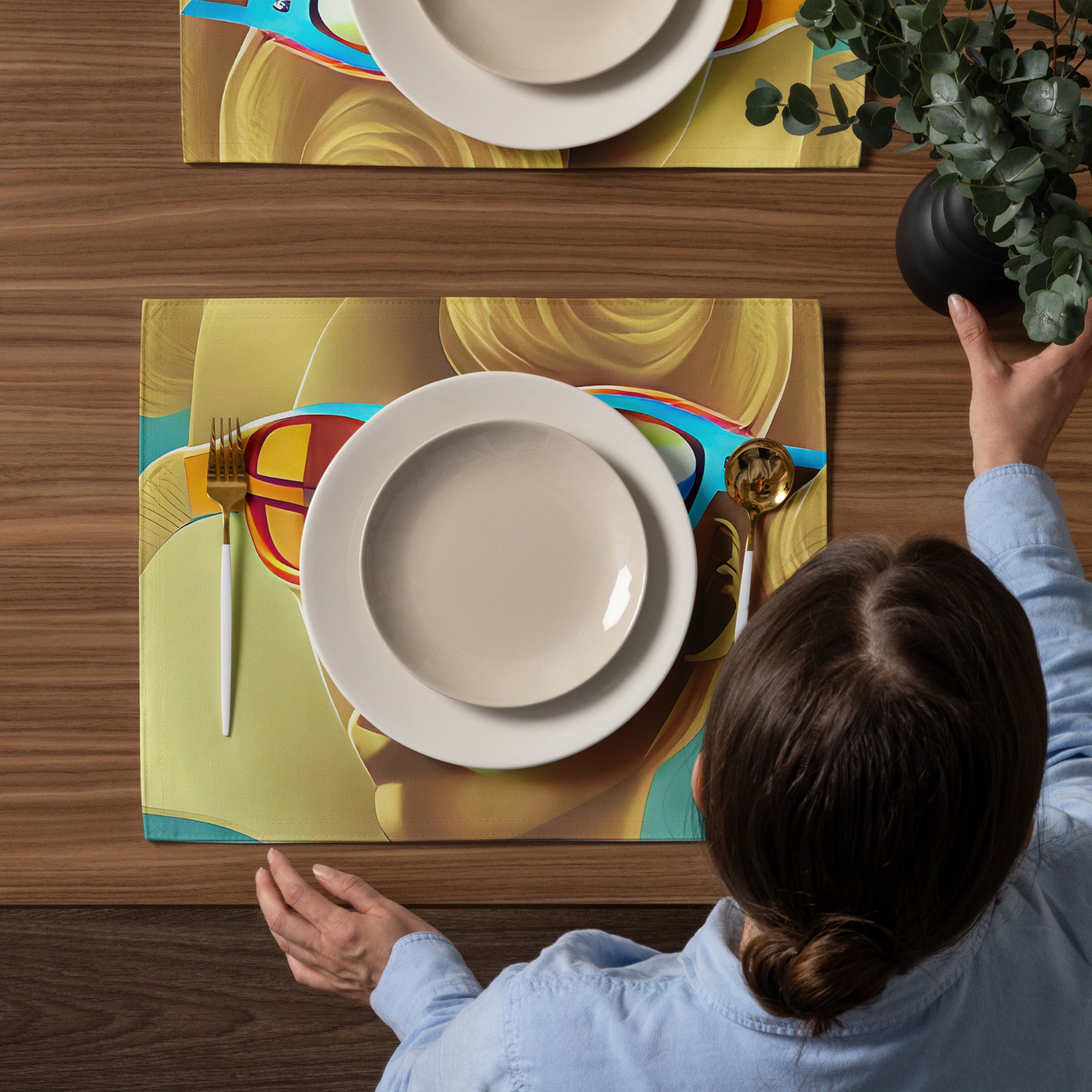 Retro Cool Blue - Placemat Set - iSAW Company