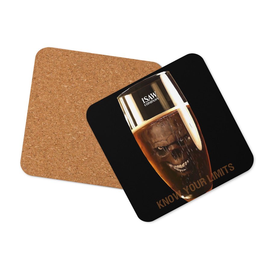 Alcohol - Know Your Limits - Cork Back Coaster - iSAW Company