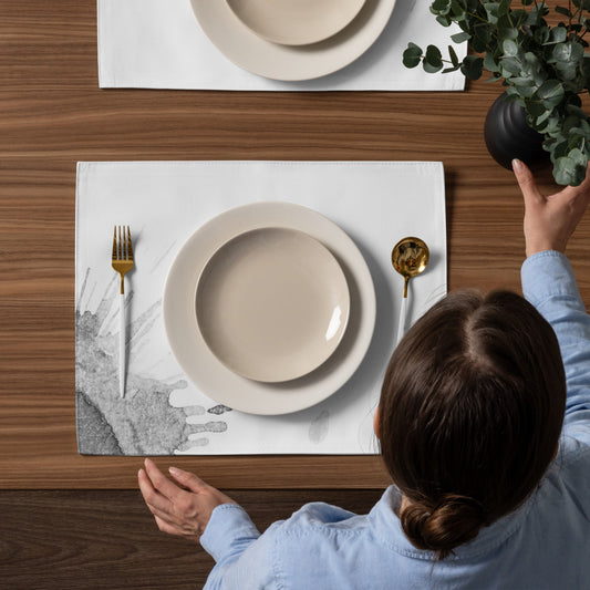 Watercolour Grey Splash - Placemat Set - iSAW Company