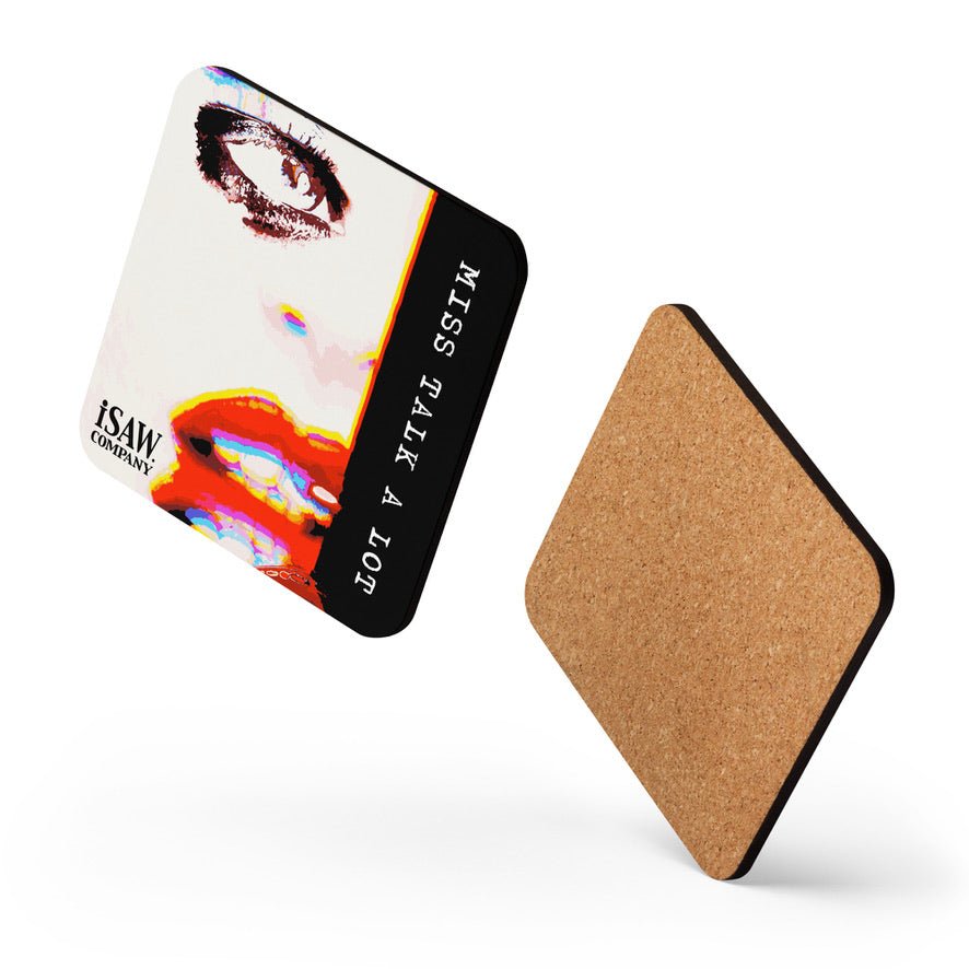 Miss Talk A Lot - Cork Back Coaster - iSAW Company