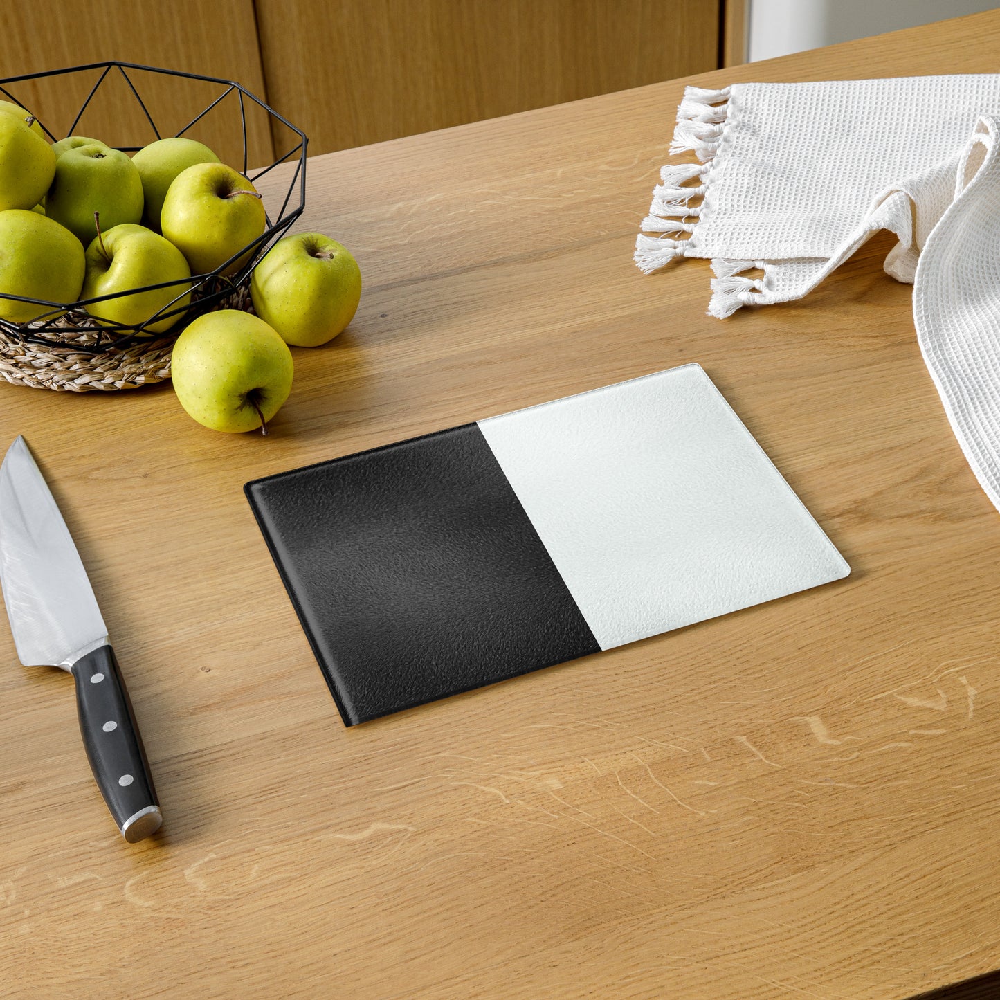 Half Black Half White - Glass Cutting Board - iSAW Company