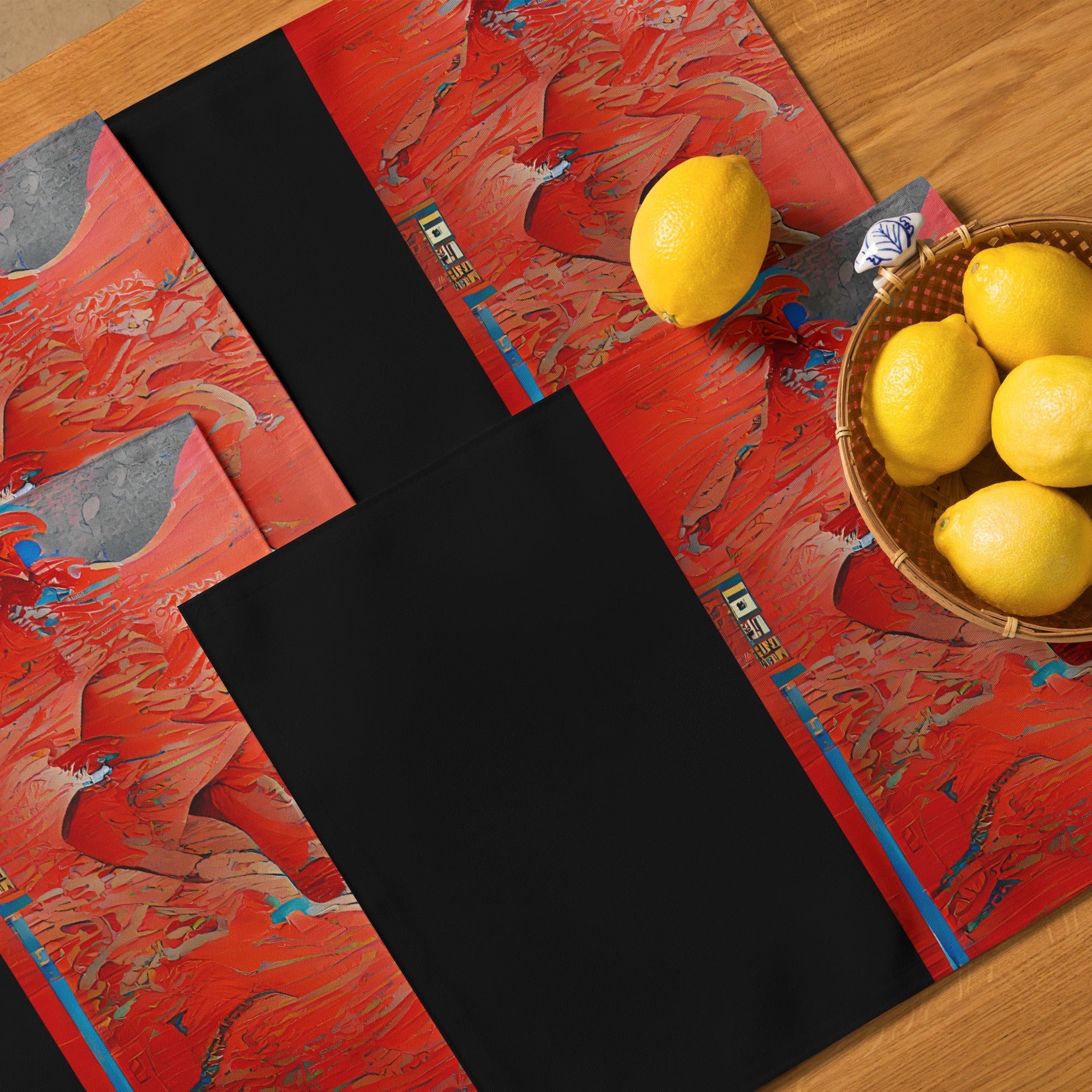Half Black Half Hónghǎi - Placemat Set - iSAW Company