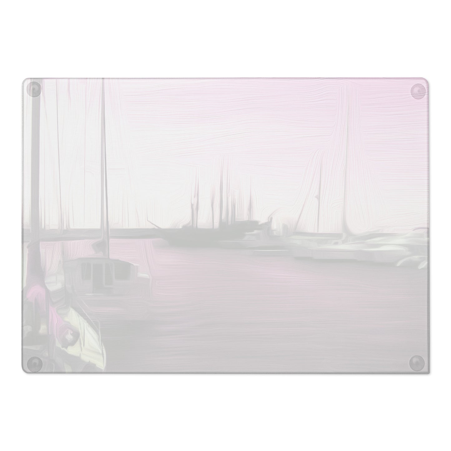 The Sleeping Yachts (at Evening) - Glass Cutting Board - iSAW Company