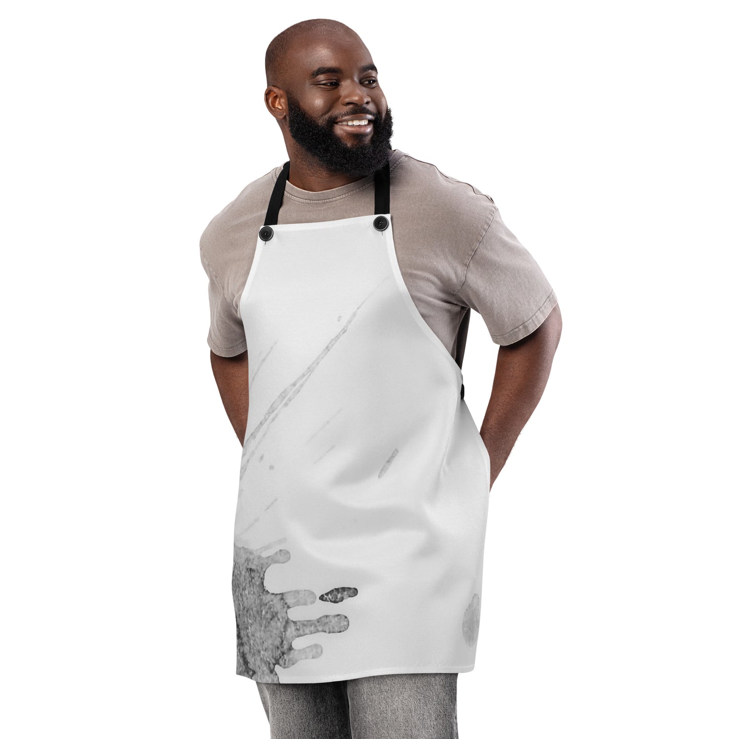 Watercolour Grey Splash - Apron - iSAW Company
