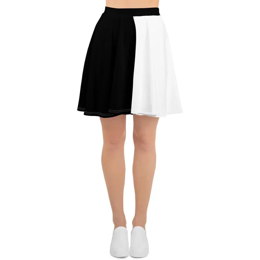 Half Black Half White - Womens Skater Skirt - iSAW Company