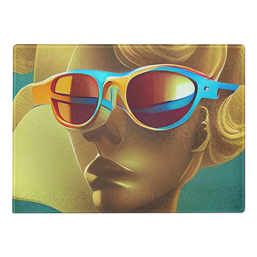 Retro Cool Blue - Glass Cutting Board - iSAW Company