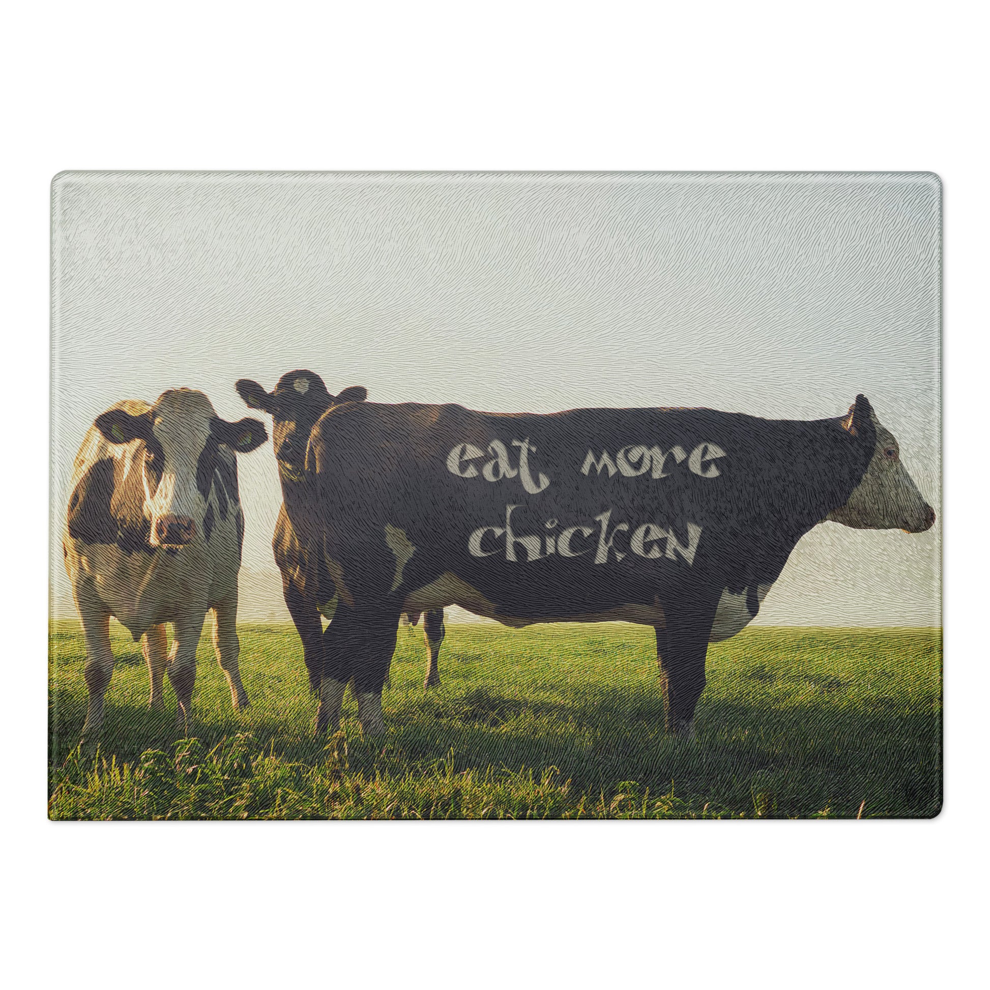 Eat More Chicken - Glass Cutting Board - iSAW Company