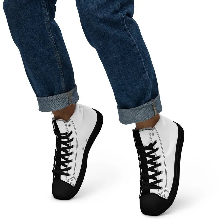 Half Black Half White - Mens High - Top Canvas Shoes - iSAW Company