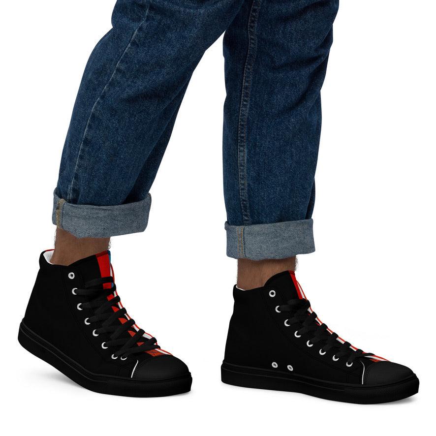 Half Black Half Hónghǎi - Mens High-Top Canvas Shoes - iSAW Company