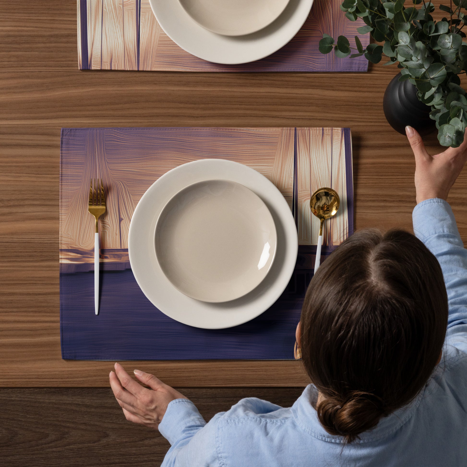 The Sleeping Yachts (at Sunset) - Placemat Set - iSAW Company