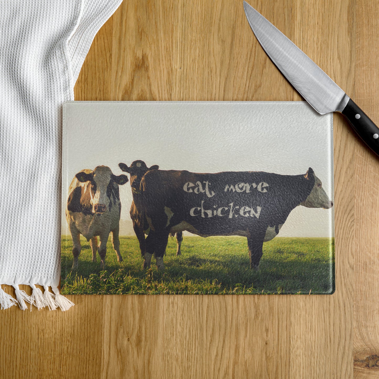 Eat More Chicken - Glass Cutting Board - iSAW Company
