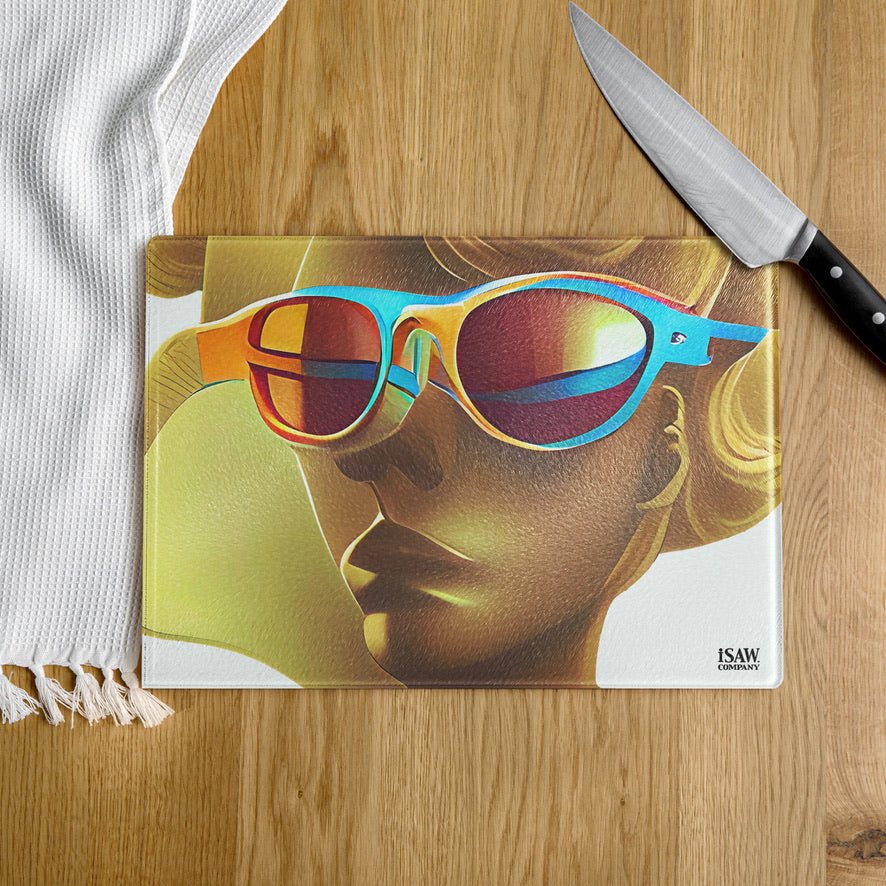 Retro Cool White - Glass Cutting Board - iSAW Company
