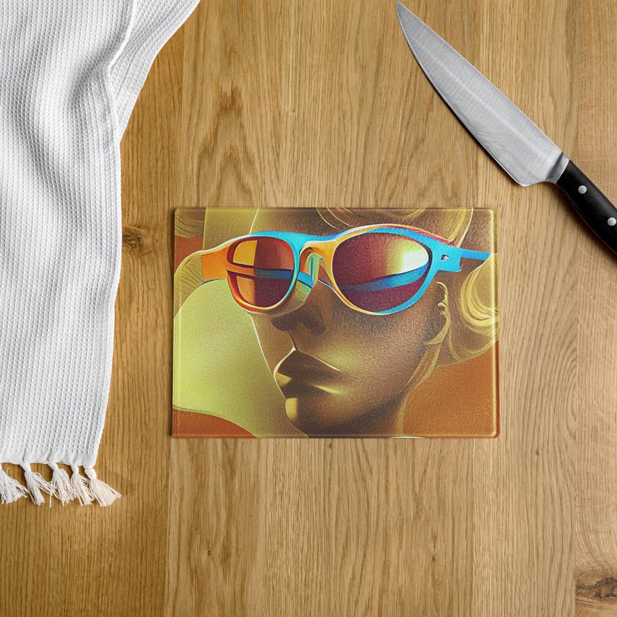 Retro Cool Orange - Glass Cutting Board - iSAW Company