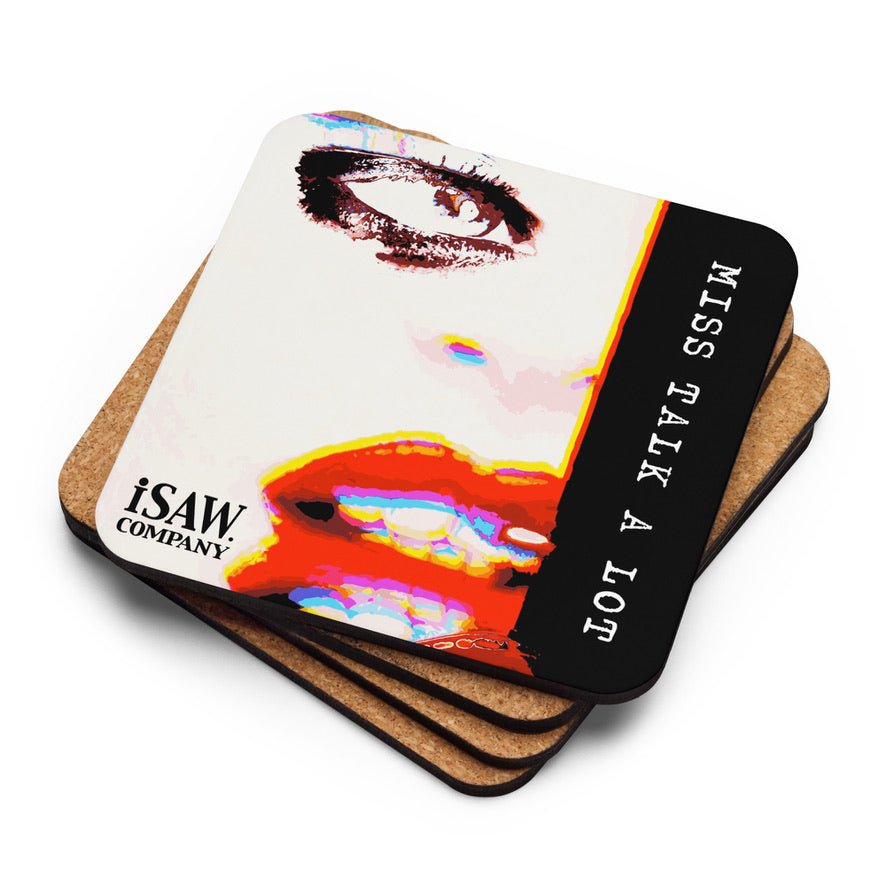 Miss Talk A Lot - Cork Back Coaster - iSAW Company