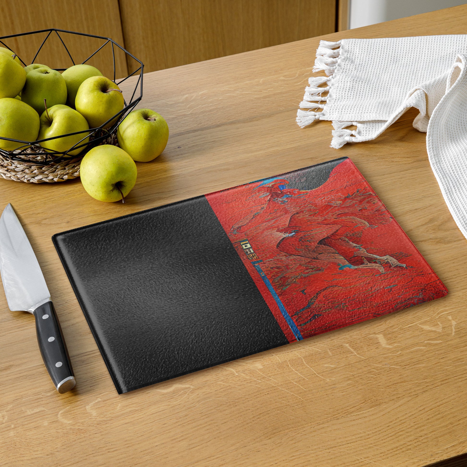 Half Black Half Hónghǎi - Glass Cutting Board - iSAW Company