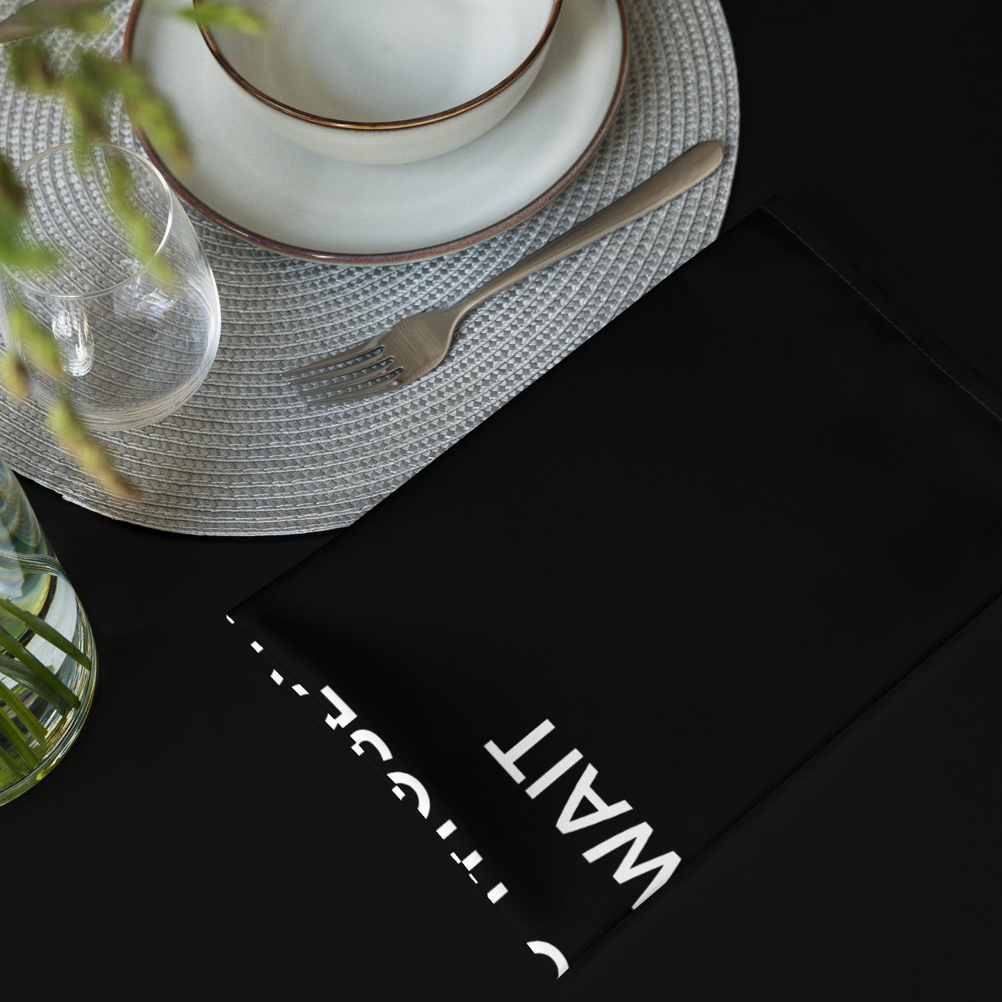 The Best Food Comes To Those Who Wait - Black Napkin Set - iSAW Company