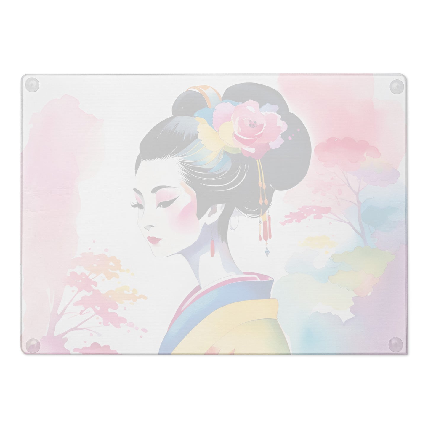 Geisha Girl - Glass Cutting Board - iSAW Company