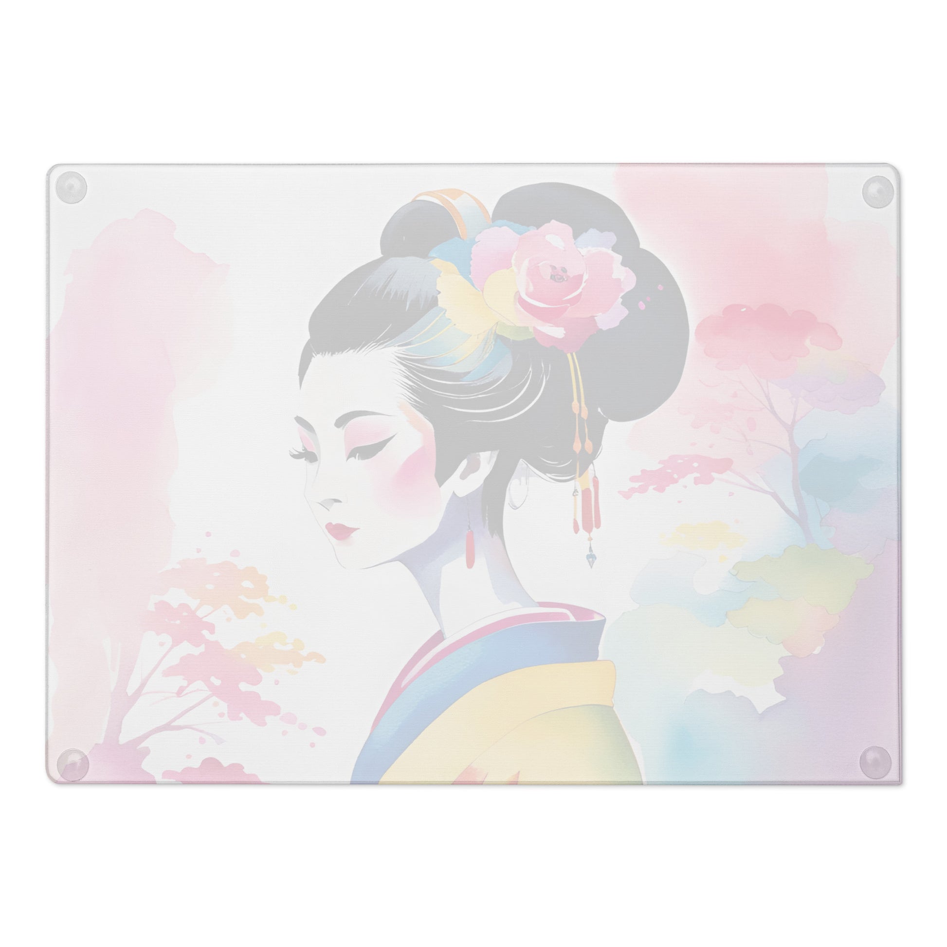 Geisha Girl - Glass Cutting Board - iSAW Company