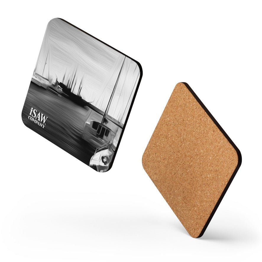 The Sleeping Yachts (at Night) - Cork Back Coaster - iSAW Company