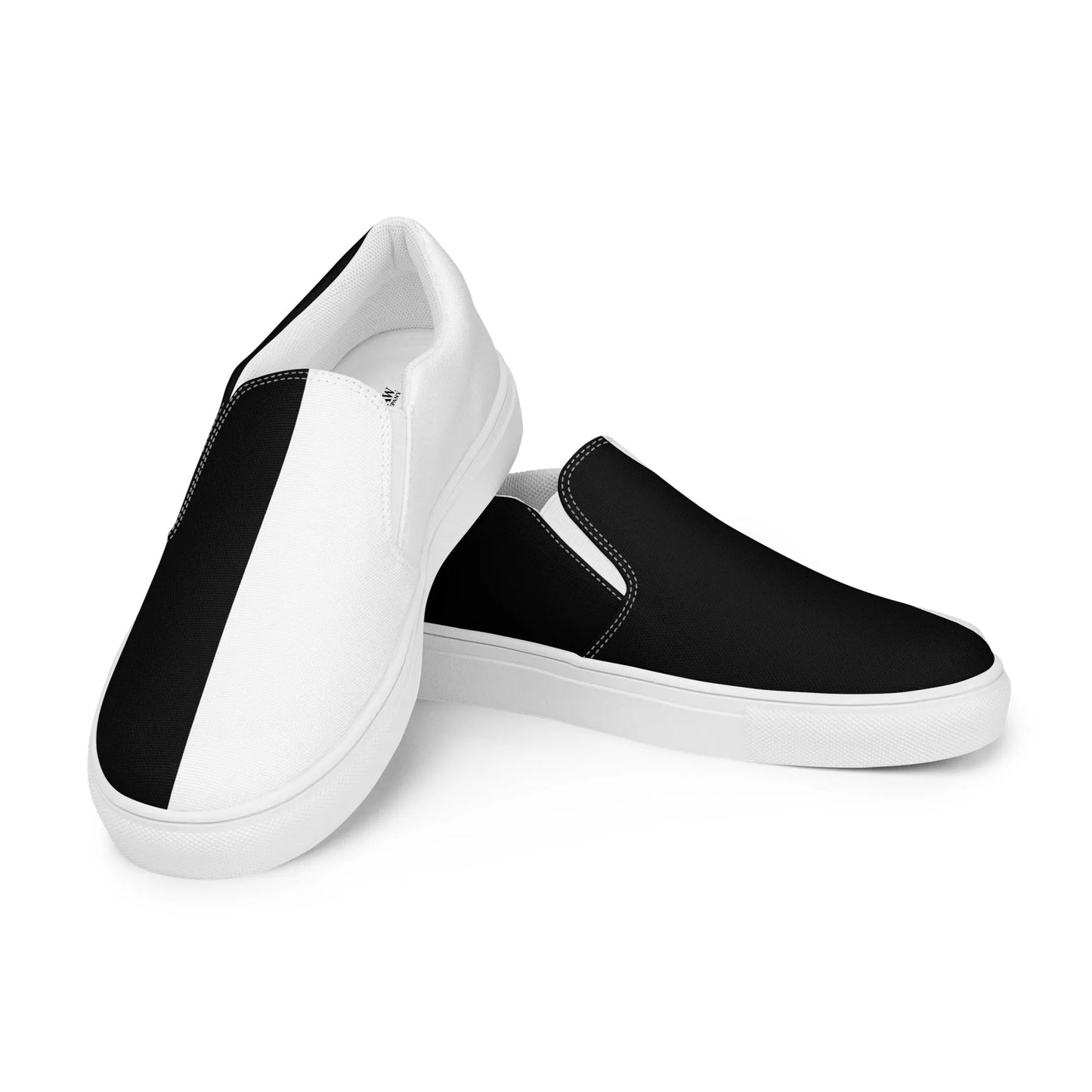 Half Black Half White - Mens Slip-On Canvas Shoes - iSAW Company