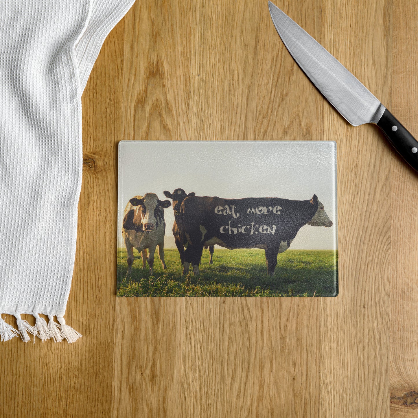 Eat More Chicken - Glass Cutting Board - iSAW Company