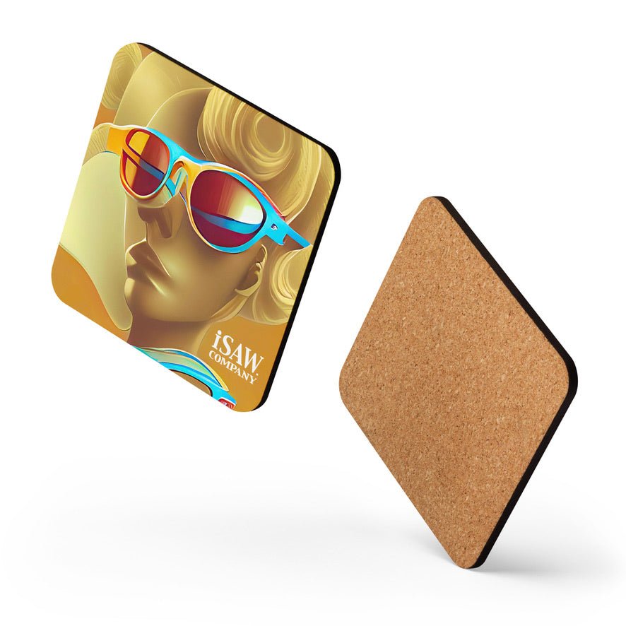 Retro Cool Orange - Cork - Back Coaster - iSAW Company