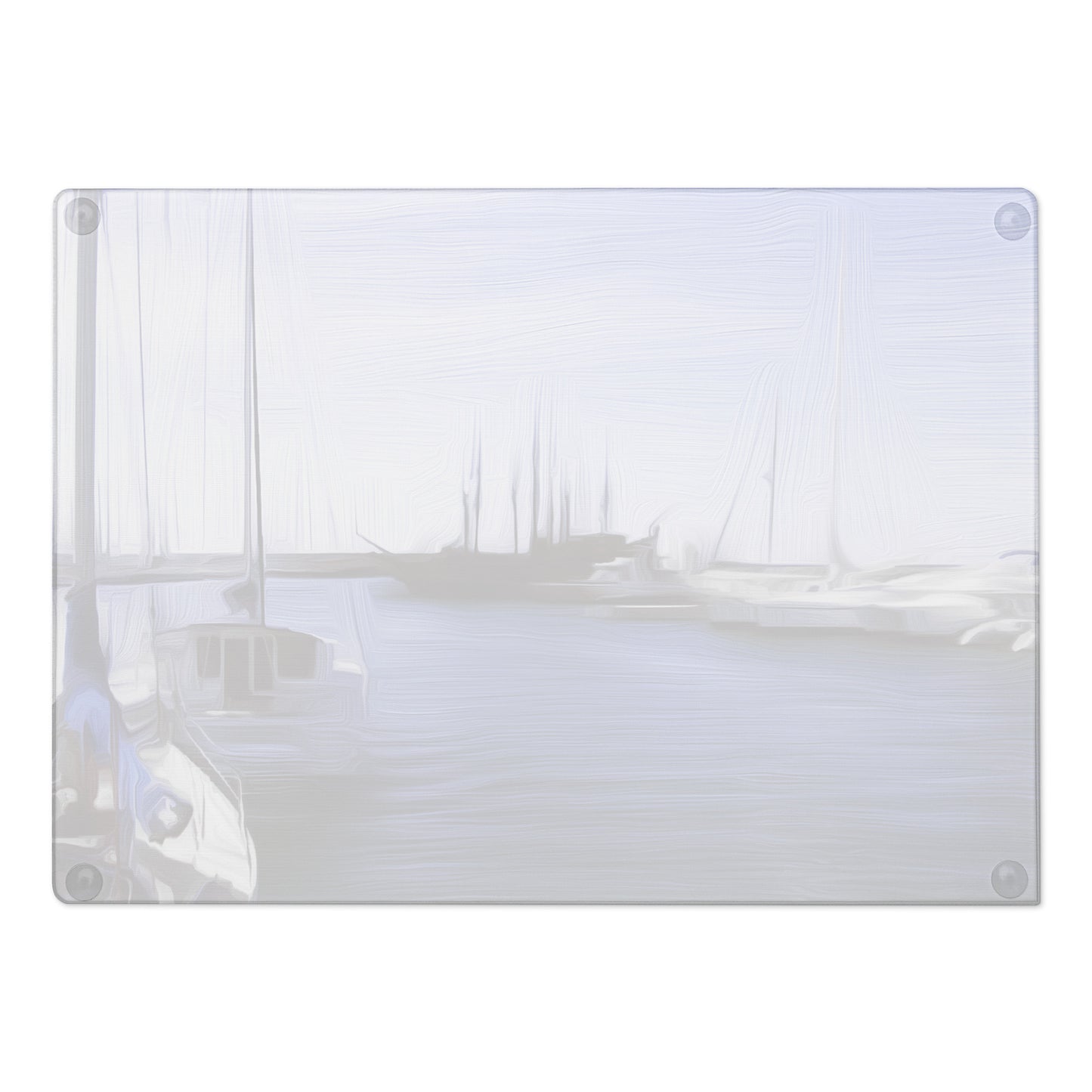 The Sleeping Yachts (at Afternoon) - Glass Cutting Board - iSAW Company