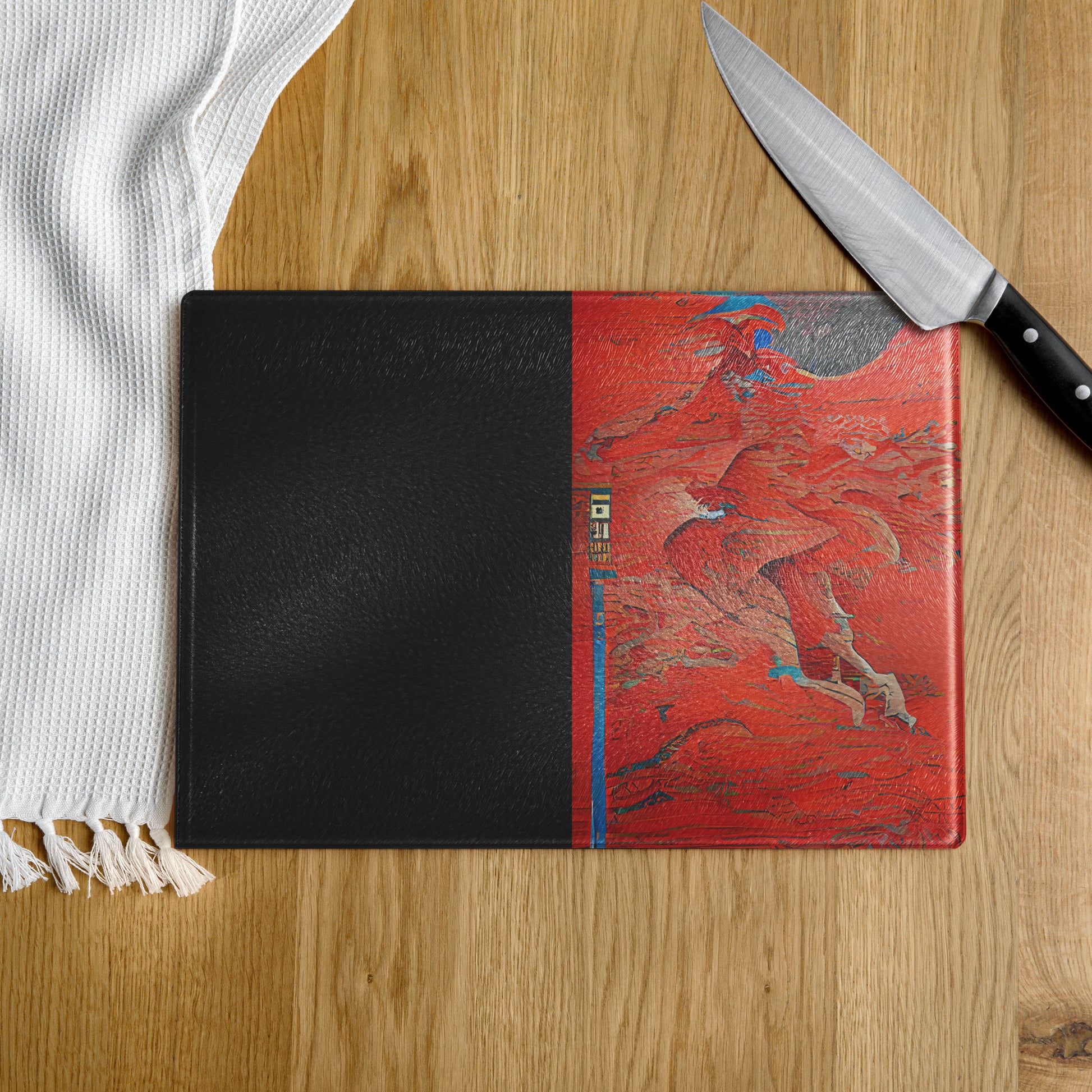 Half Black Half Hónghǎi - Glass Cutting Board - iSAW Company