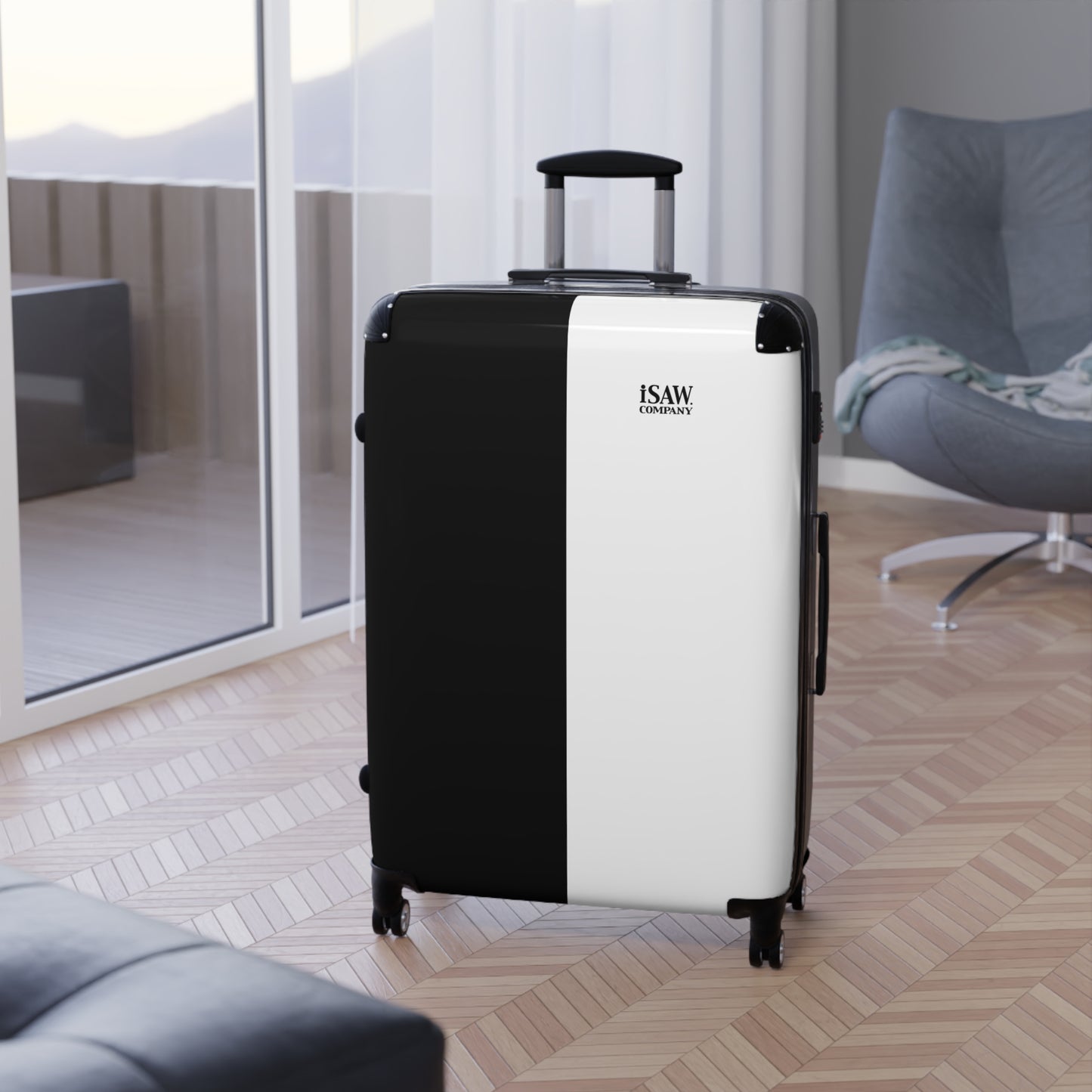 Half Black Half White - Hard - Shell Suitcase - iSAW Company