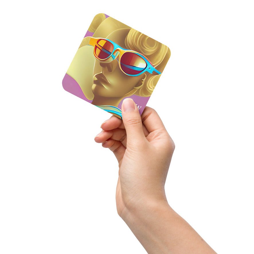 Retro Cool Pink - Cork Back Coaster - iSAW Company