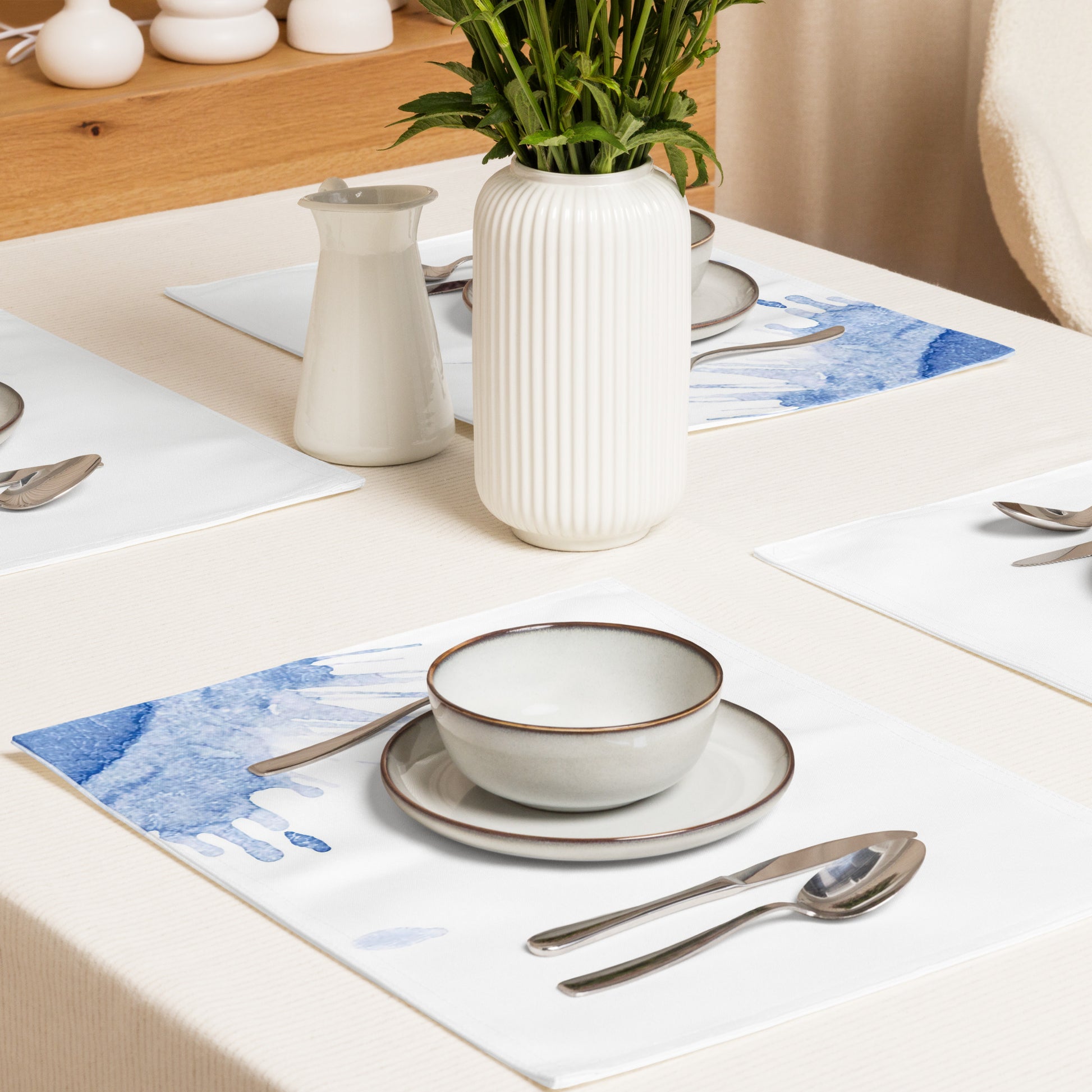 Watercolour Blue Splash - Placemat Set - iSAW Company