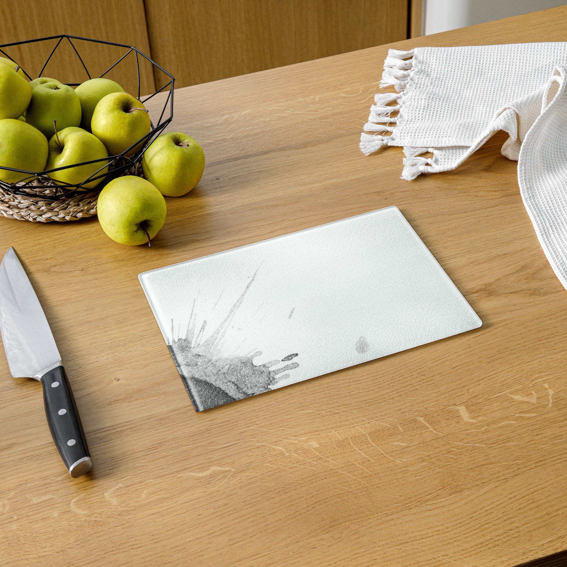 Watercolour Grey Splash - Glass Cutting Board - iSAW Company