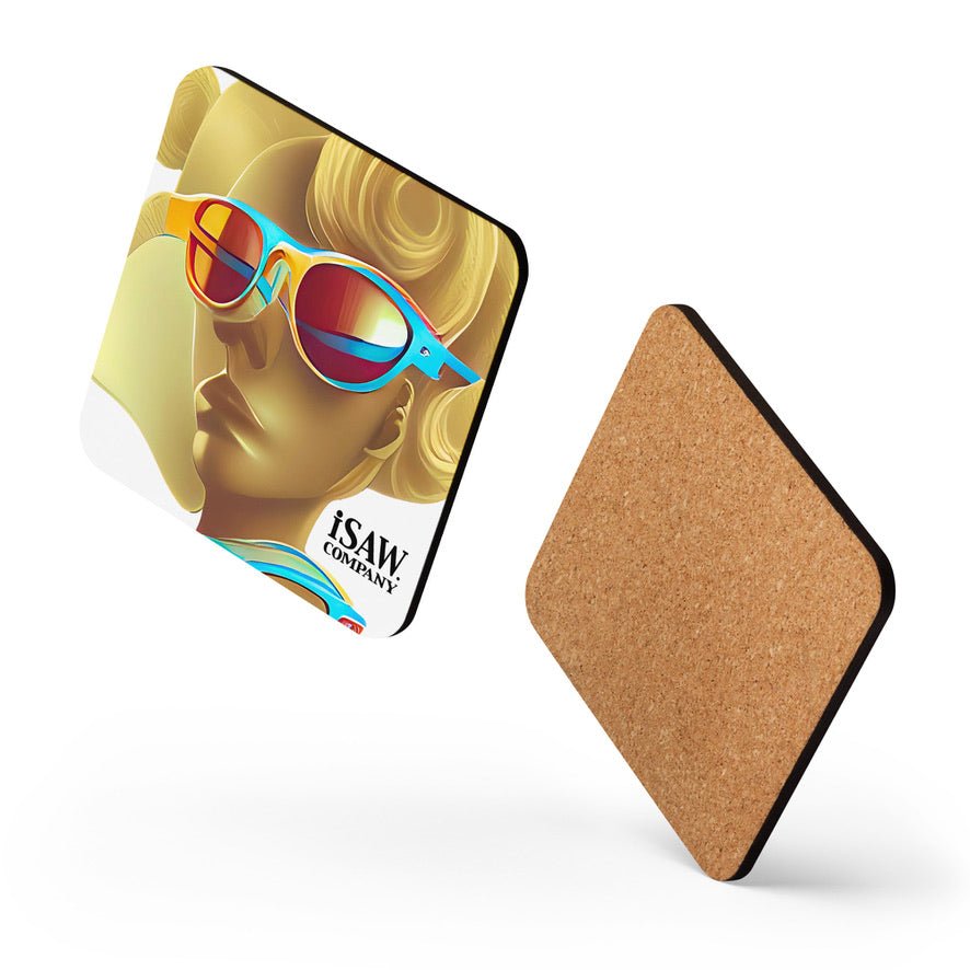 Retro Cool White - Cork Back Coaster - iSAW Company